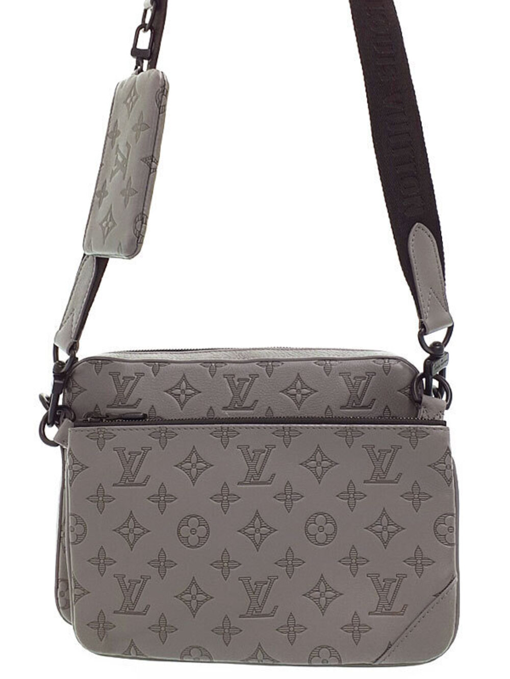 Louis Vuitton Monogram Shadow Black Duo Messenger Shoulder Bag